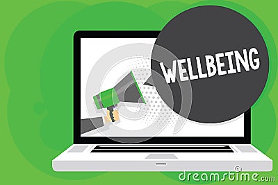 Conceptual hand writing showing Wellbeing. Business photo text A good or satisfactory condition of existence including health Man Stock Photo