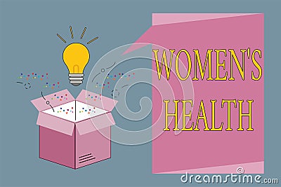 Conceptual hand writing showing Women s is Health. Business photo showcasing Women s physical health consequence avoiding illness Stock Photo