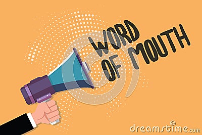 Conceptual hand writing showing Word Of Mouth. Business photo text Oral spreading of information Storytelling Viva Voice Stock Photo