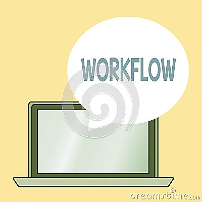 Conceptual hand writing showing Workflow. Business photo showcasing Continuity of a certain task to and from an office Stock Photo