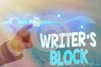 Conceptual hand writing showing Writer S Block. Business photo text Condition of being unable to think of what to write Stock Photo