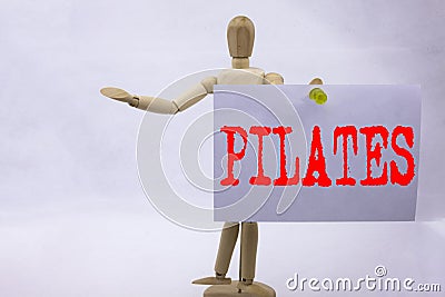 Conceptual hand writing text caption inspiration showing Pilates Business concept for Fitness Balance Workout Exercise written on Stock Photo