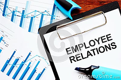 Conceptual hand writing text showing Employee Relations Stock Photo