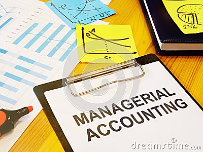 Conceptual hand written text showing managerial accounting Stock Photo
