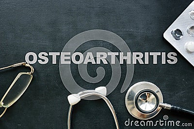 Conceptual hand written text showing Osteoarthritis Stock Photo