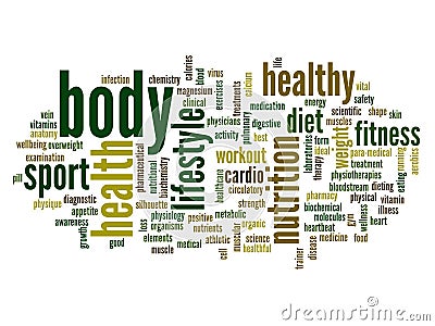 Conceptual health word cloud Vector Illustration