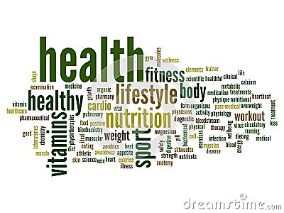 Conceptual health word cloud Vector Illustration