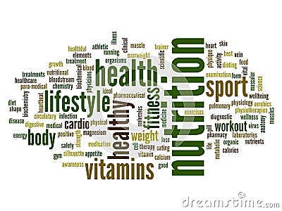 Conceptual health word cloud Vector Illustration