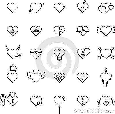 Conceptual heart icons Vector Illustration