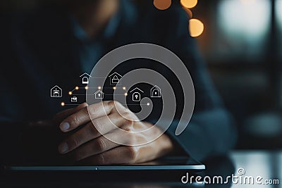 Conceptual Home Security System Dashboard Overview Stock Photo