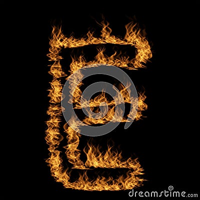 Hot fiery burning flame font Cartoon Illustration