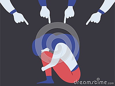 Conceptual illustration for cyber bullying, gossiping; aspersion, defamation, slander, libel, slur, detraction Vector Illustration