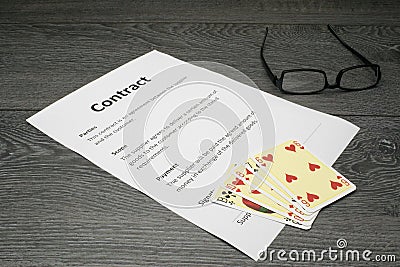 Conceptual illustration of loosing the contract Cartoon Illustration