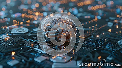 Conceptual image of AI enhancing cognitive functions Stock Photo
