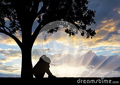 Conceptual image of child abuse Stock Photo