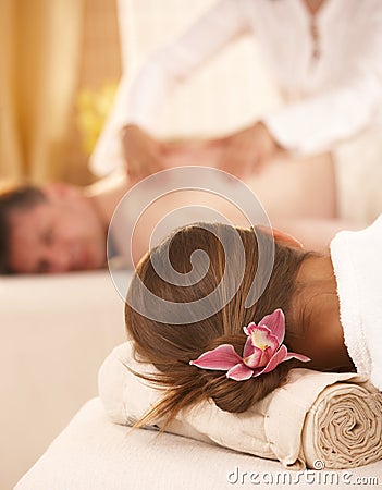 Conceptual image of getting massage Stock Photo