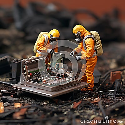 A conceptual image illustrating the dangers of electronics Stock Photo