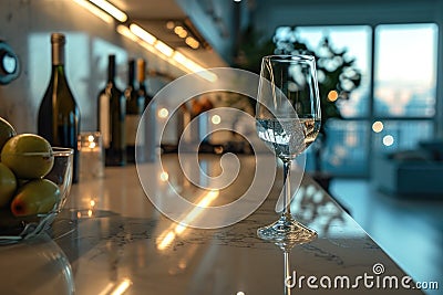 In this conceptual image for the January challenge, overcome the dry spell with a refreshing sight of water in glasses Stock Photo