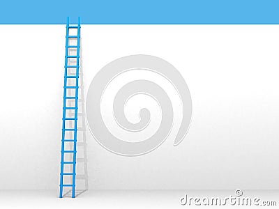 Conceptual image - ladder in the sky Cartoon Illustration