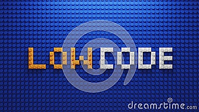 Conceptual image of low-code as a block toy combination. 3d Stock Photo