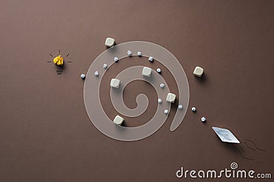 Conceptual image of overcoming problems in innovation Stock Photo