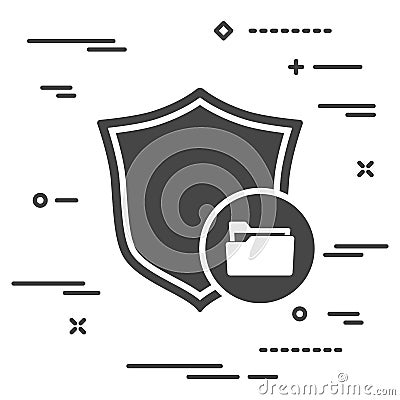 conceptual image of private data protection in folders on a pers Vector Illustration