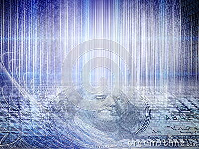 Conceptual internet business image of binary code tecnology with Stock Photo