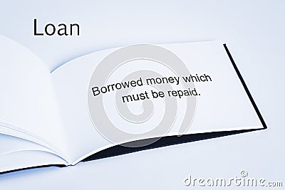 Loan Concept and Definition Stock Photo