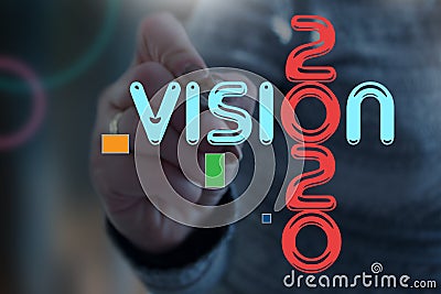 Conceptual message writing showing `vision 2020`. Business photo showcasing go with regulations governing conduct. Conceptual phot Stock Photo