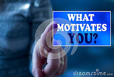 Conceptual message writing showing `what motivates you?`. Business photo showcasing go with regulations governing conduct. Stock Photo