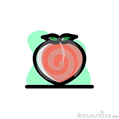 Conceptual Peach Fruit Vector Illustration Design Icon Vector Illustration