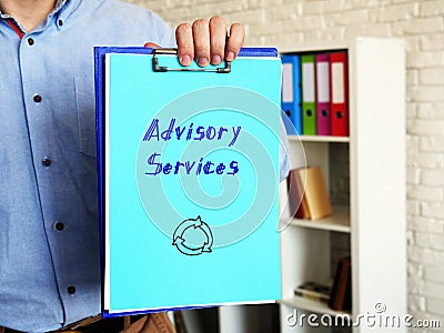 Conceptual photo about Advisory Services with handwritten phrase Stock Photo