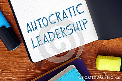 Conceptual photo about AUTOCRATIC LEADERSHIP exclamation marks with written phrase Stock Photo