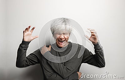 Conceptual Motion Blurred Photo of Crazy Person. Bipolar Disorder. Mental Health and Psychology Concept Stock Photo