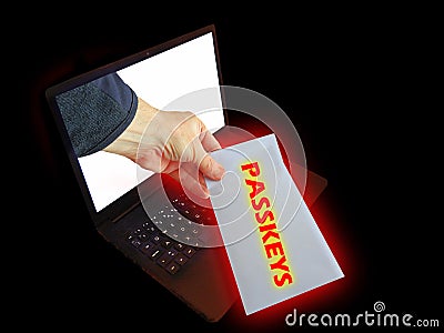 passkey code access security computers online internet danger fraud warning passwords Stock Photo