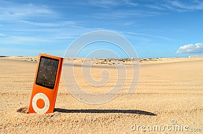 Object in the Dry Desert Stock Photo