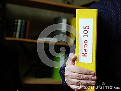 Conceptual photo about Repo 105 with handwritten text Stock Photo