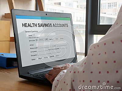 Conceptual photo showing printed text health savings accounts HSA Stock Photo