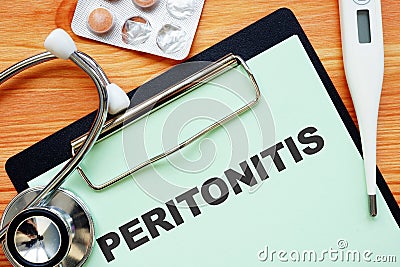 Conceptual photo showing printed text Peritonitis Stock Photo