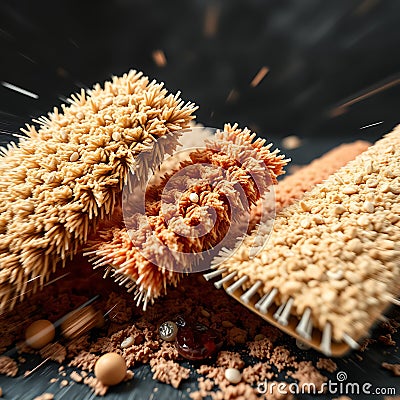 A conceptual photo showing various types of rasps with blurred edges creating a sense of motion and dynamic action Stock Photo