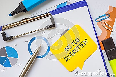 Conceptual photo about Are You Diversified? with written phrase Stock Photo