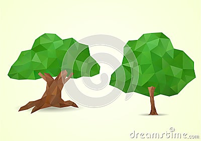 Conceptual polygonal geometric tree Vector Illustration