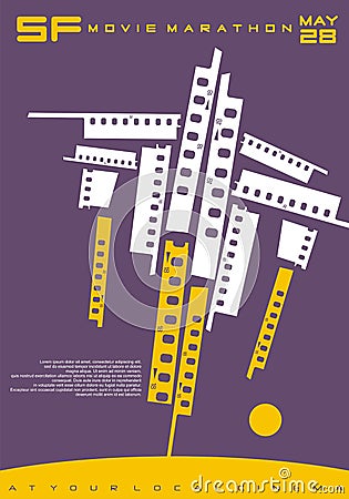 Conceptual poster design for science fiction movies festival Vector Illustration