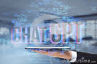 Conceptual representation of CHAT GPT in digital code Editorial Stock Photo