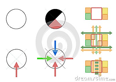 Conceptual scheme with arrow Stock Photo