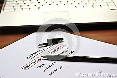 Conceptual scheme for a business strategy Stock Photo