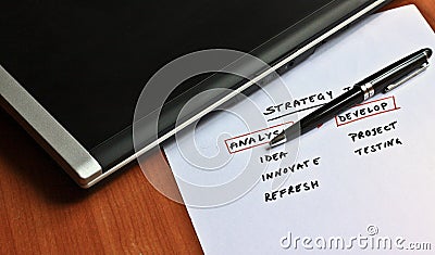 Conceptual scheme for a business strategy Stock Photo