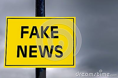 Conceptual Sign about Fake News Stock Photo