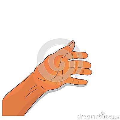 Conceptual Simple Vector Hand Draw Sketch, Illustration for victim of criminal, Blooding Hand of Dead Body, Isolated on White Vector Illustration