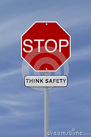 Stop: Think Safety Stock Photo